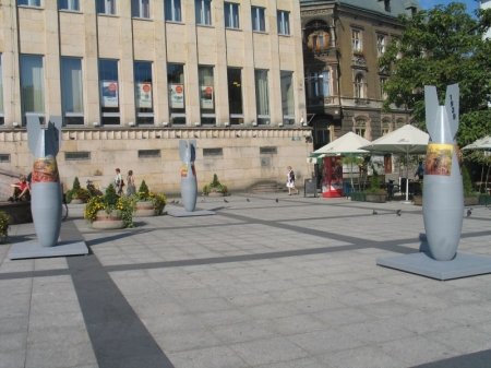 Plac Chrobrego zbombardowany
