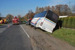 Wypadek autobusu na DK1