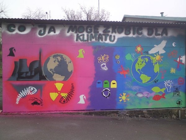 Uczniowie namalowali graffiti