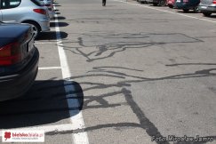 Uwaga na roztopiony asfalt - foto