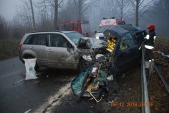 Czołowe zderzenie, kierowca nie żyje - foto