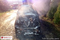 Spłonęło auto w Hałcnowie - foto