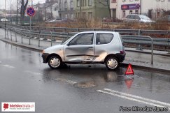 Trafił w drzwi kierującej - foto