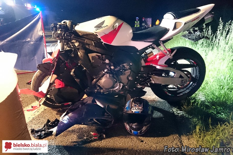 Śmiertelny wypadek motocyklisty - foto