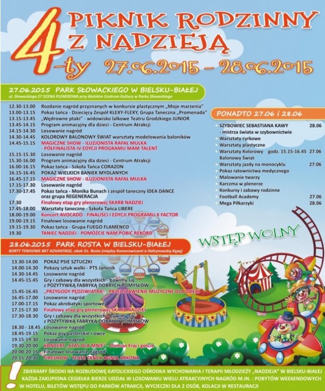 Jedyna taka Nadzieja - program pikniku