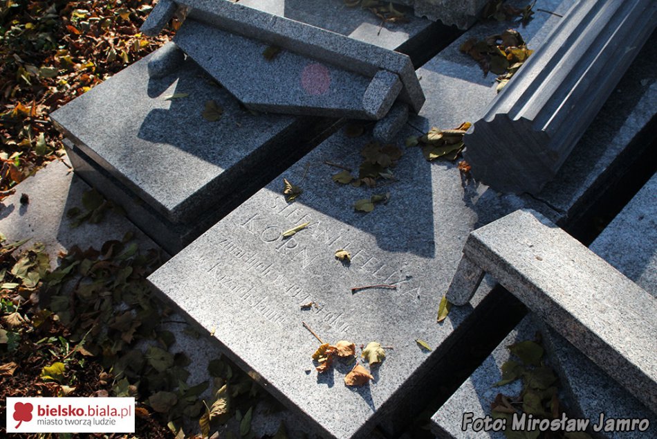 Akt wandalizmu na cmentarzu - foto