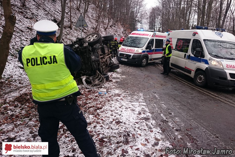 Wypadek na Przegibku - foto
