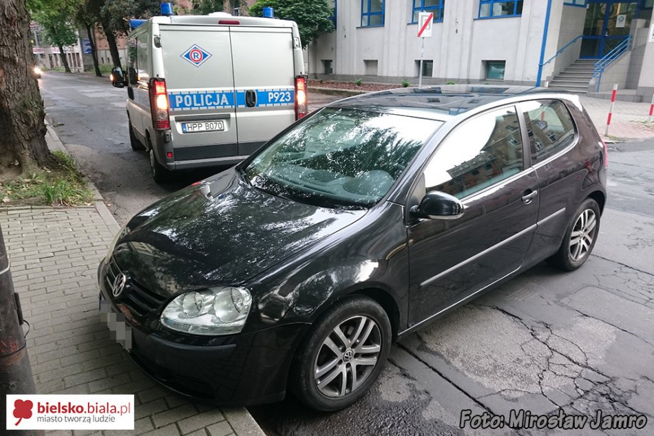Zatrzymał się na krawężniku - foto