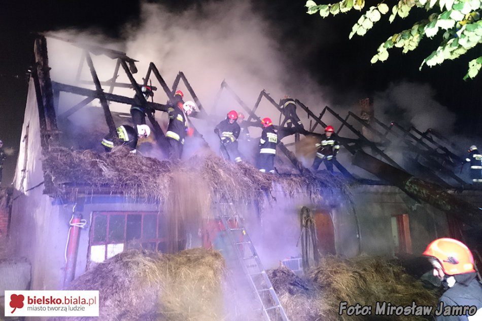 Nocny pożar w Buczkowicach - foto