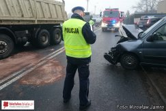 Czołowe zderzenie na Czerwonej - foto