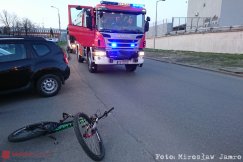 Oboje jechali do pracy. Potrącenie rowerzysty na Węglowej - foto
