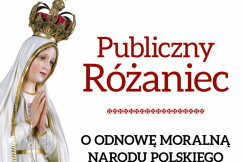 Publiczny różaniec na placu w centrum  Bielska-Białej