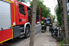 Wywrotka na motocyklu. Mandat dla motocyklisty - foto