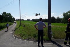 Wybuch gazu w Pisarzowicach. Poszkodowanego zabrał śmigłowiec LPR - foto
