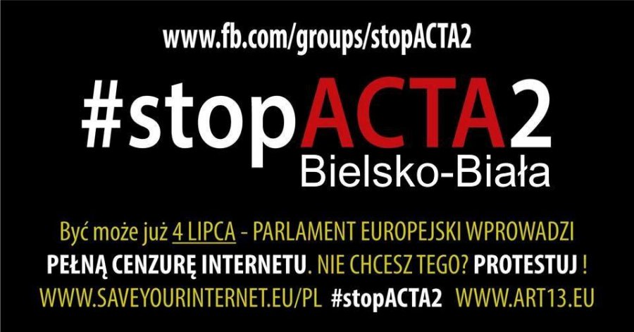 Protest na placu Chrobrego. „Sprawa jest poważniejsza niż ACTA”