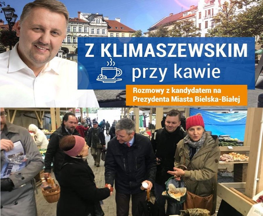Drabek na targowisku, Klimaszewski zaprasza na pączki