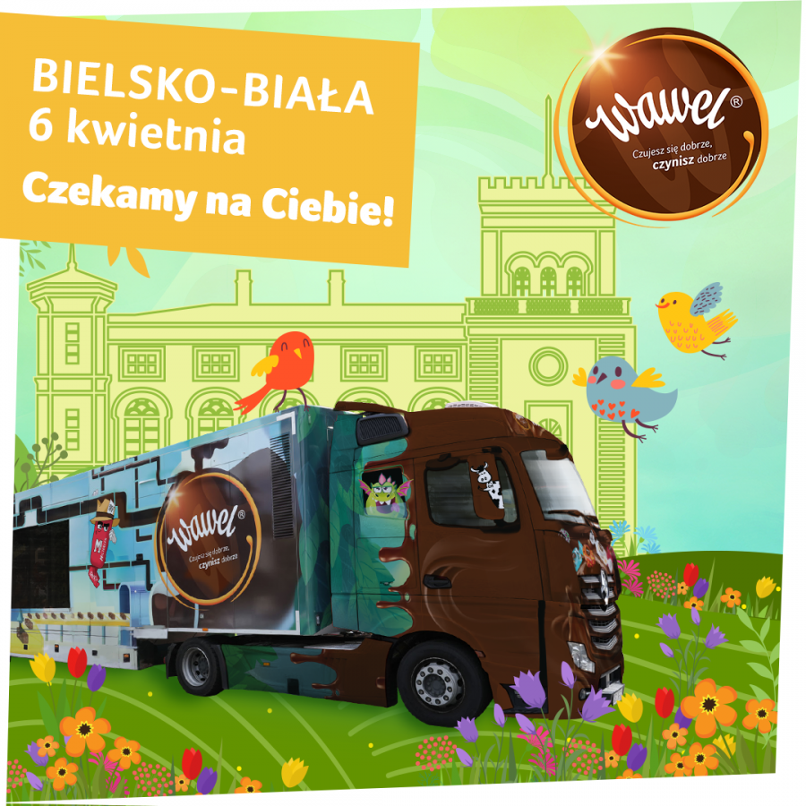 Czekoladowa ciężarówka na parkingu Troclika. Słodycze dla każdego!