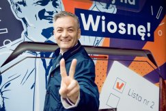 Wiosenna podróż Biedronia do Bielska-Białej. Spotkanie na ul. 11 Listopada