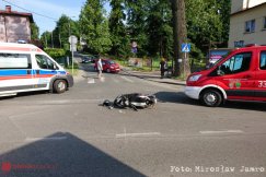 Kraksa obok OSP Kamienica. Poszkodowana motorowerzystka - foto