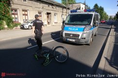 Potrącenie nastoletniego rowerzysty na Leszczyńskiej - foto