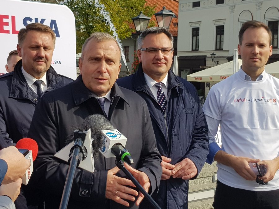 Przewodniczący KO Grzegorz Schetyna w Bielsku-Białej - foto