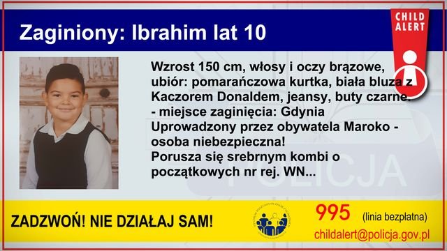 Porwanie 10-letniego Ibrahima. Policja publikuje zdjęcie sprawcy  - foto