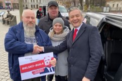 Początek kampanii wyborczej Roberta Biedronia w Bielsku-Białej