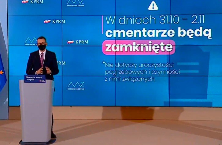 Cmentarze zamknięte do poniedziałku! Apel premiera do samorządów i firm