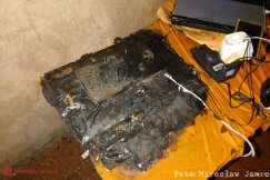 Pożar w mieszkaniu na Słowackiego. Zapalił się sprzęt RTV - foto