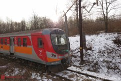 Pociąg z pasażerami utknął na szlaku. Ewakuowano kilkadziesiąt osób - foto