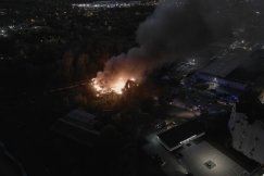 Duży pożar w centrum Bielska-Białej. Płonie magazyn PKP Cargo ZDJĘCIA
