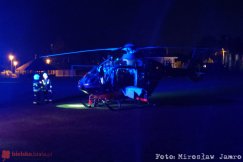 W Wilkowicach lądował śmigłowiec LPR. Poparzone dziecko w ciężkim stanie - foto