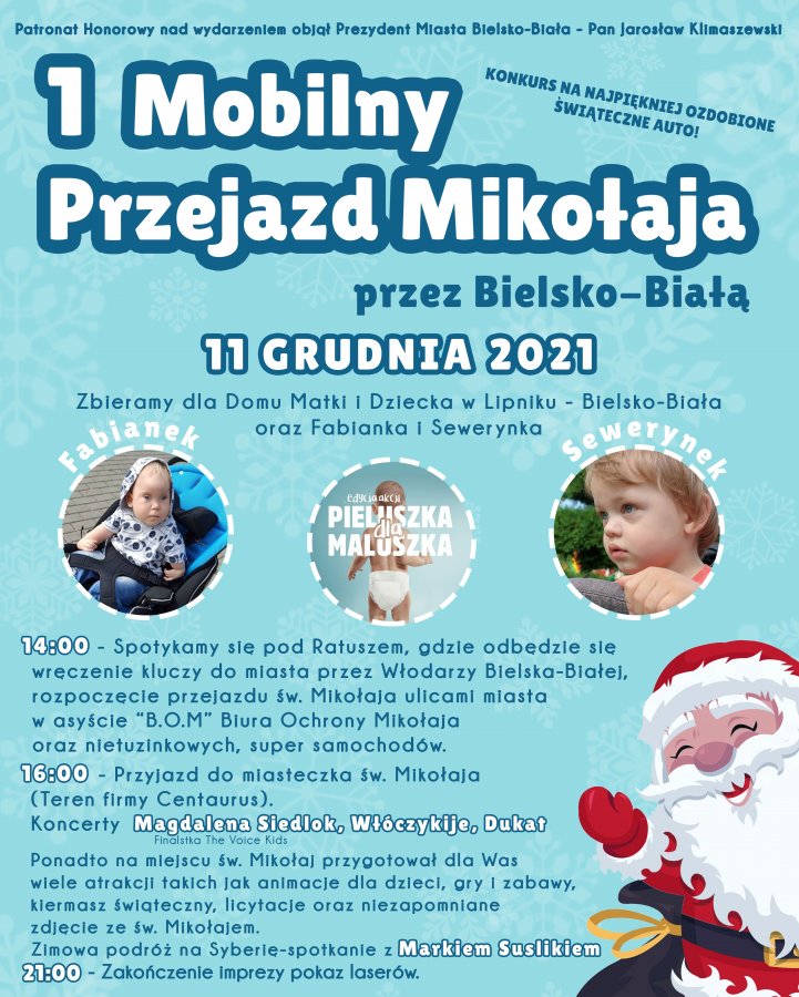 Wielka zabawa w Bielsku-Białej. Św. Mikołaj przyjedzie najnowszym Mustangiem