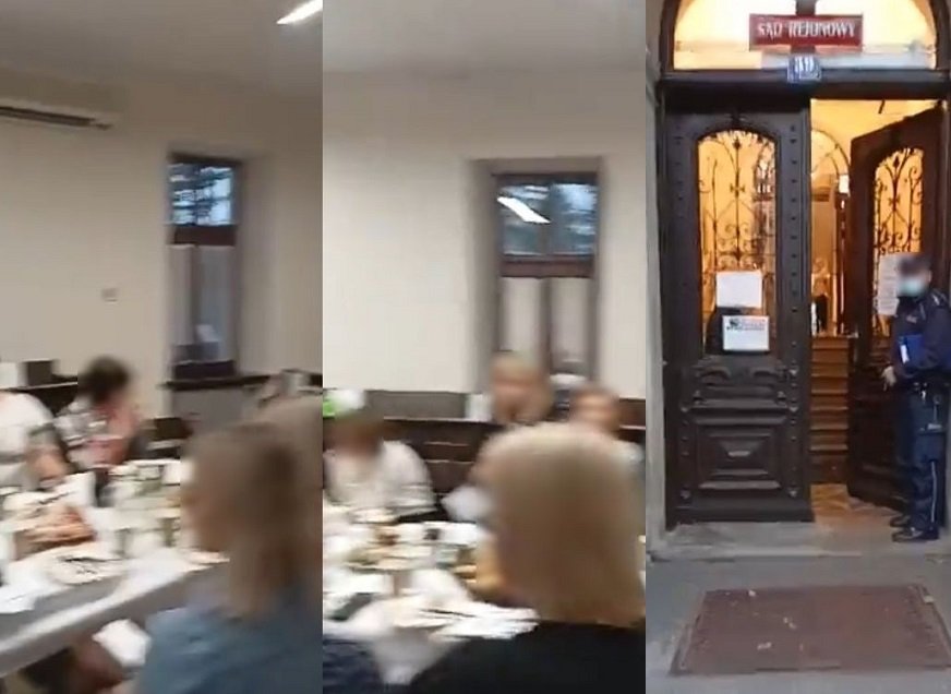 Skandal w Sądzie Rejonowym w Żywcu. Przyjęcie bez maseczek na sali rozpraw?