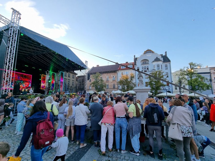 Kolejka na Rynku w kwiatach. Każdy chce zrobić pamiątkowe zdjęcie! - foto