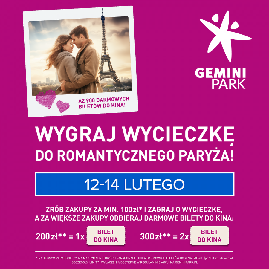 Wygraj wycieczkę do romantycznego Paryża w Gemini Park Bielsko-Biała!