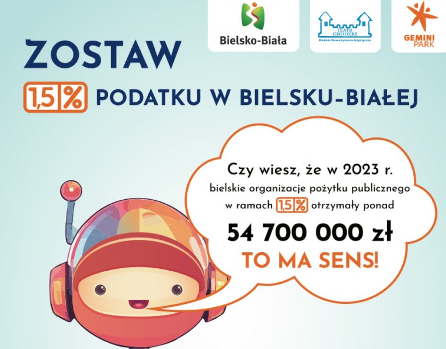 Dla Ciebie to 1,5% podatku, dla bielskich organizacji, to miliony na działania