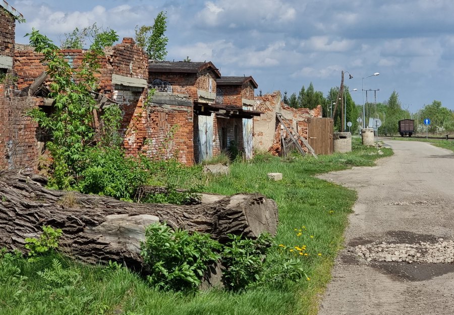 To też jest historia obozu. Te budynki są kompletnie zrujnowane - foto
