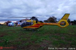 Wypadek w Ligocie, lądował LPR. Heroiczna walka o życie motocyklisty! - foto