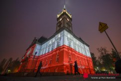 Pod znakiem orła, lilii i róż. Do herbu zaskakująco podobny jest emblemat niesławnej dywizji