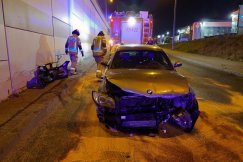 Kierowca BMW uderzył w wiadukt. Relacja i poruszający apel sprawcy - foto