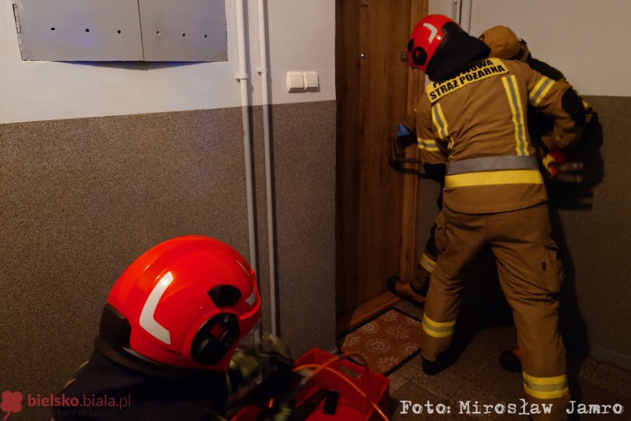Strażacy siłowo weszli do mieszkania. Lokatorka nie żyje - foto