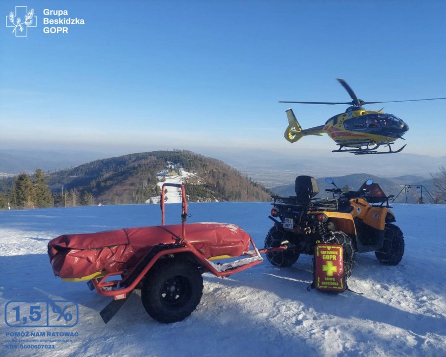 Dramatyczna akcja ratunkowa na Klimczoku. Zadysponowano helikopter LPR - foto