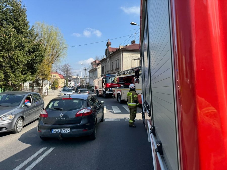 Alarm pożarowy w bielskim zakładzie. Na miejscu interweniowały liczne zastępy - foto
