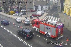 Groźna kolizja w centrum Bielska-Białej. Występowały utrudnienia w ruchu - foto