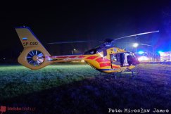 Potrącony mężczyzna na poboczu drogi był kompletnie pijany. Lądował śmigłowiec LPR - foto