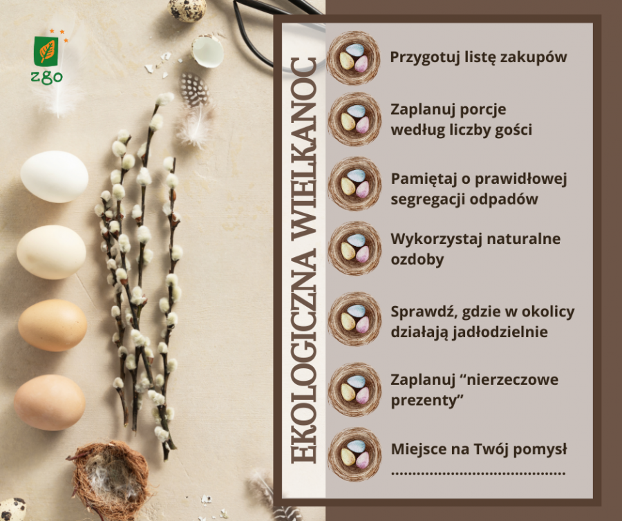 Wielkanoc w ZGOdzie z naturą. Kilka zmian, aby święta były bardziej przyjazne środowisku: