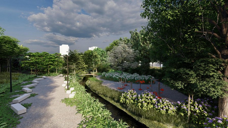 Osiedlowy park przejdzie metamorfozę. Tysiące nasadzeń i oczko wodne do obserwacji przyrody - foto