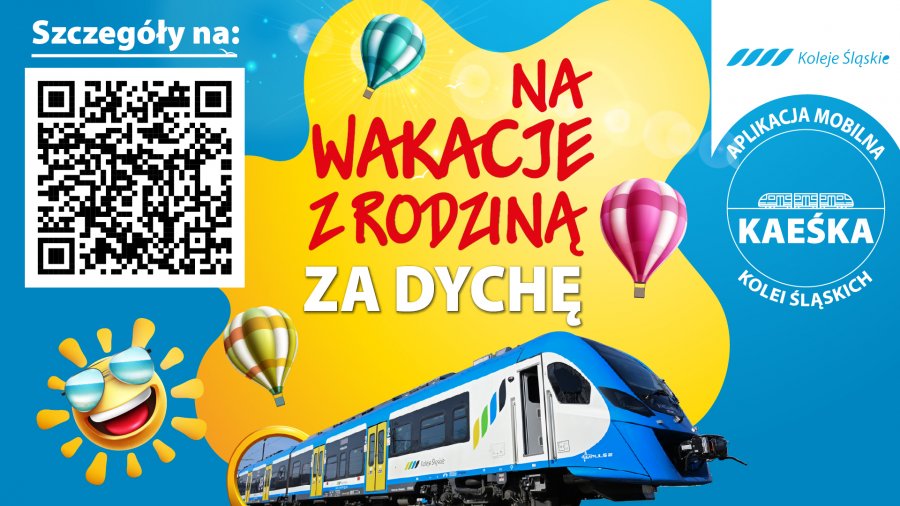 Rodzinne wakacje z Kolejami Śląskimi. Rodzice i dzieci z biletem za 10 zł