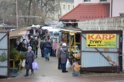 Zapach suszu i świątecznej choiny. Przedświąteczny klimat na bielskim targowisku ZDJĘCIA